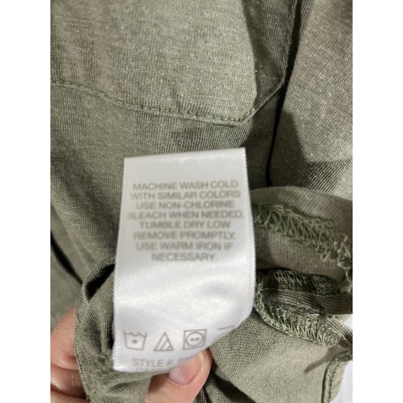 C&C California Women’s XL Green Short Sleeve Button Up Cotton Blouse - Picture 4 of 8